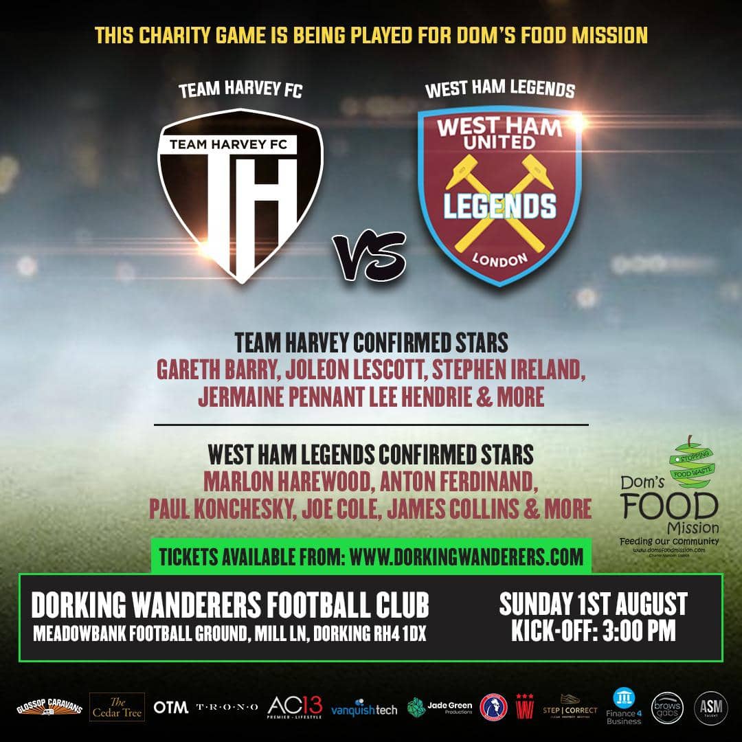Team Harvey vs. West Ham Legends 2021 Match Sustain Health Magazine